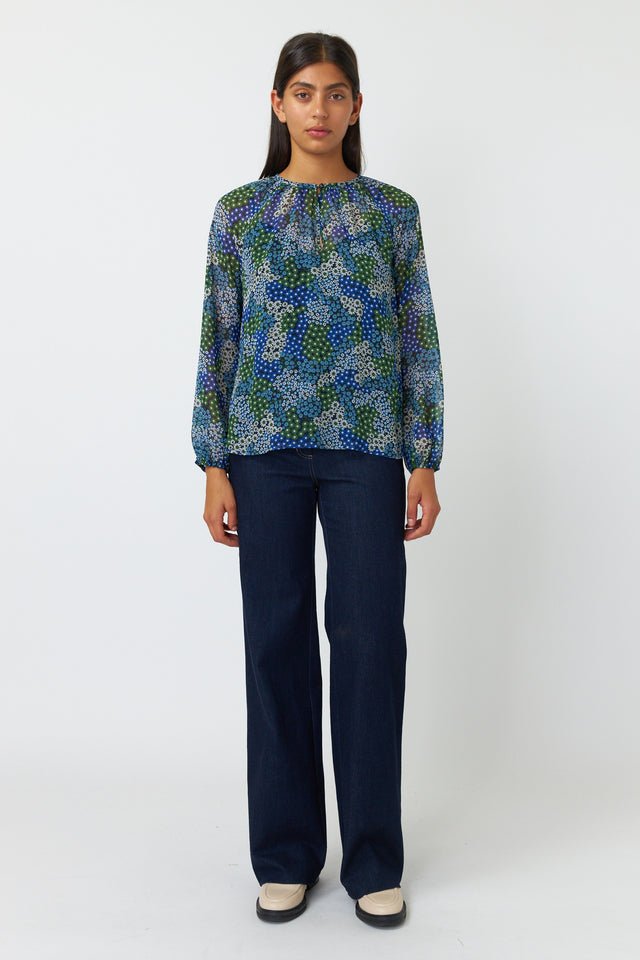 Kate Sylvester | Patchwork Floral Top | Blue | Palm Boutique