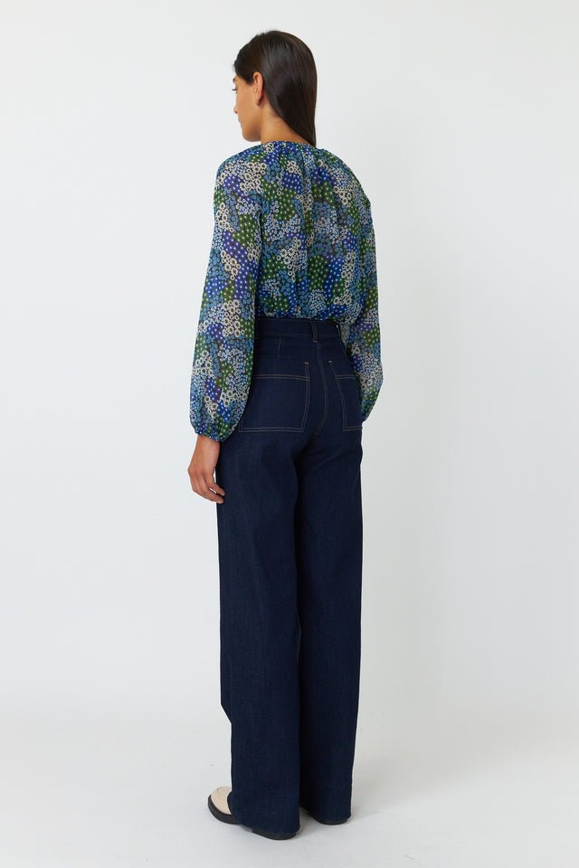 Kate Sylvester | Patchwork Floral Top | Blue | Palm Boutique