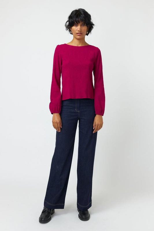 Kate Sylvester | Seersucker Top | Magenta | Palm Boutique