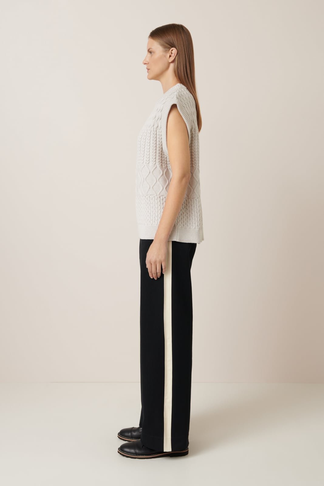 kowtow | Aran Vest | Oat Melange | Palm Boutique