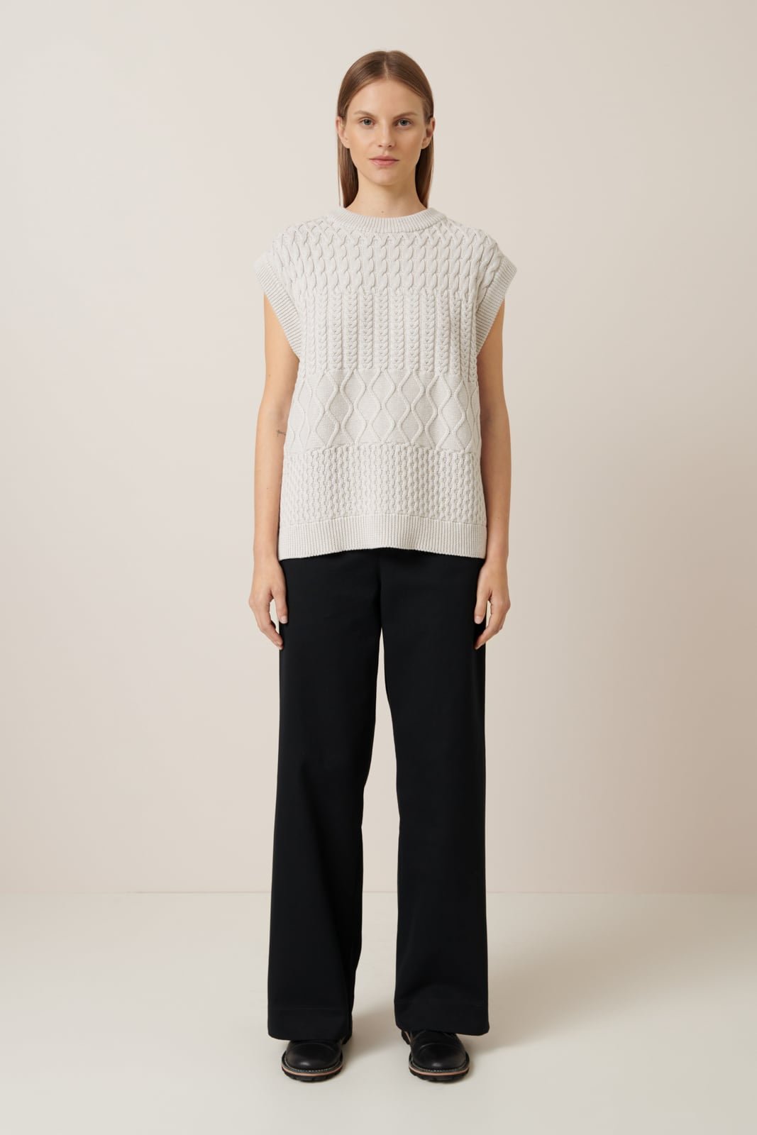 kowtow | Aran Vest | Oat Melange | Palm Boutique