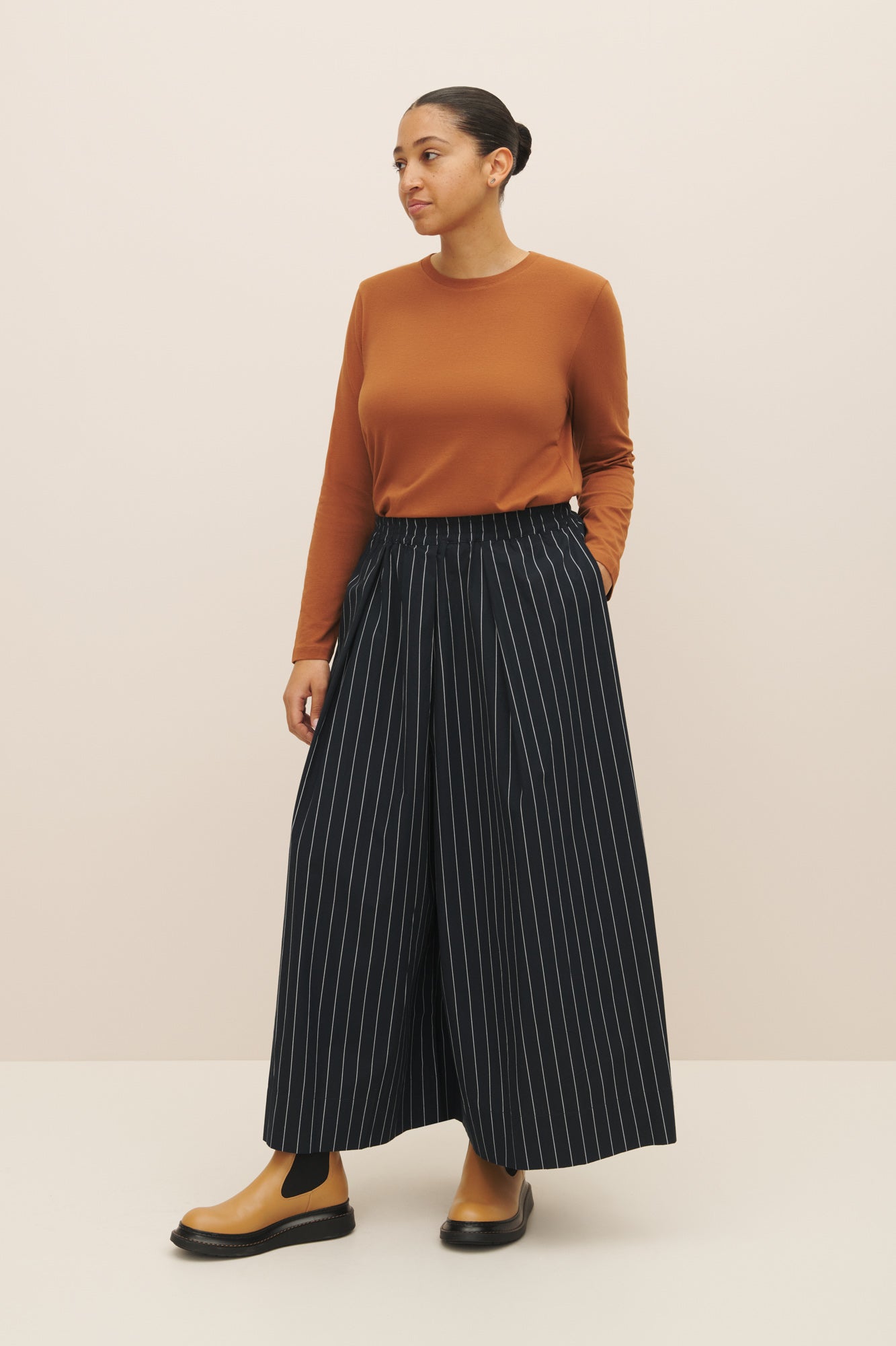 kowtow | Athena Pant | Navy Pinstripe | Palm Boutique