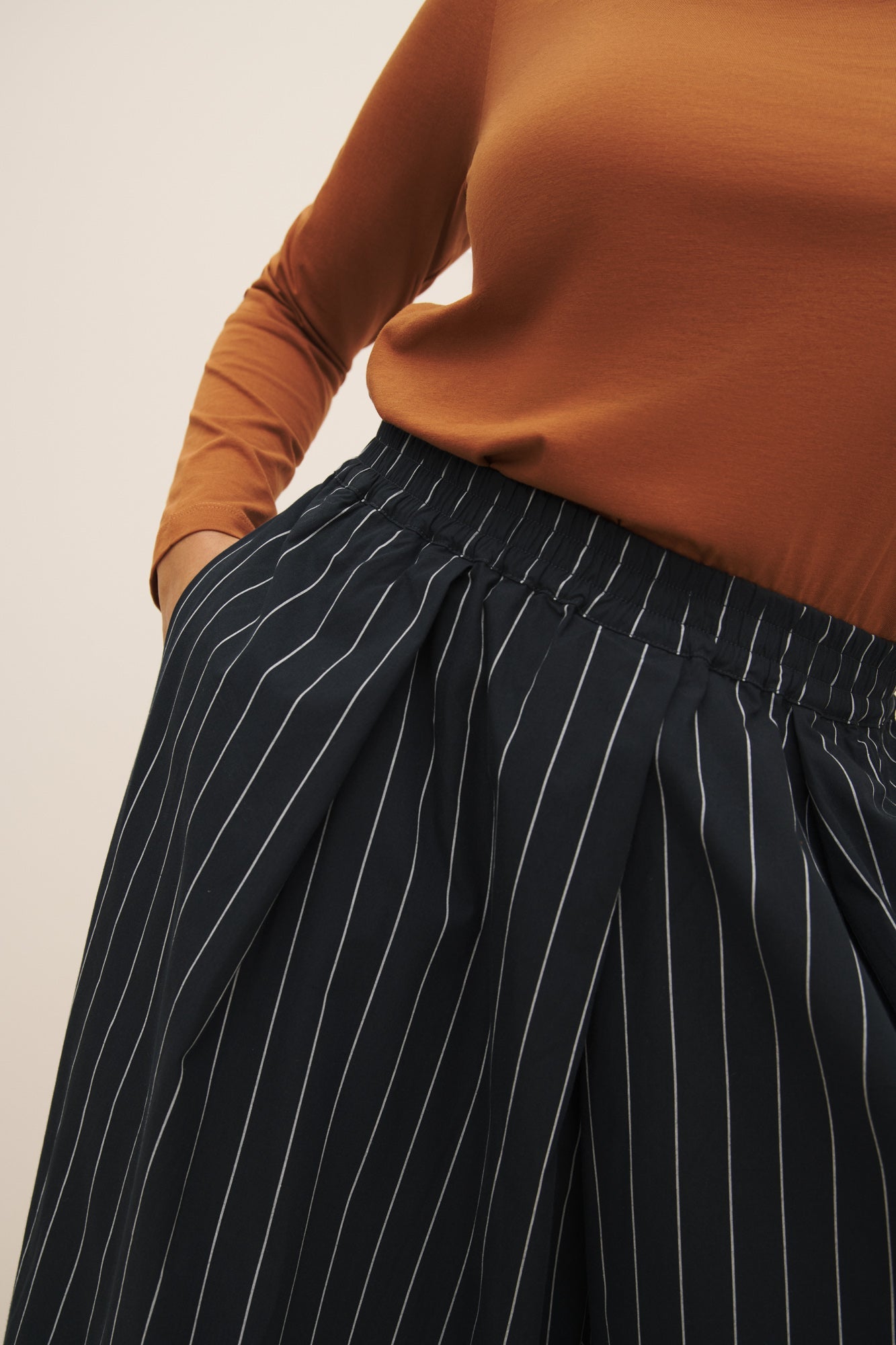 kowtow | Athena Pant | Navy Pinstripe | Palm Boutique