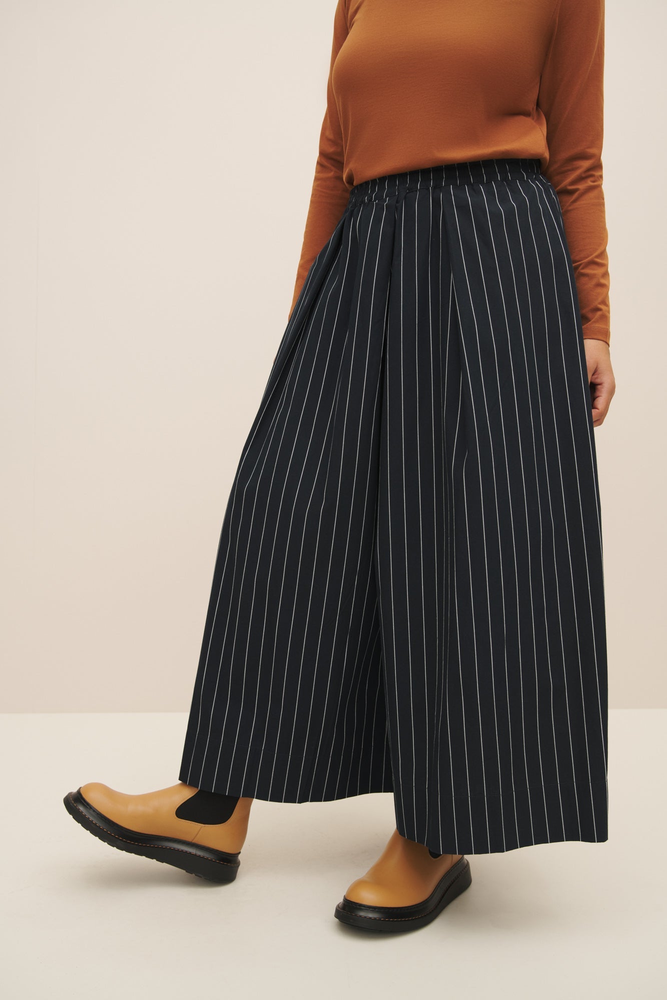 kowtow | Athena Pant | Navy Pinstripe | Palm Boutique