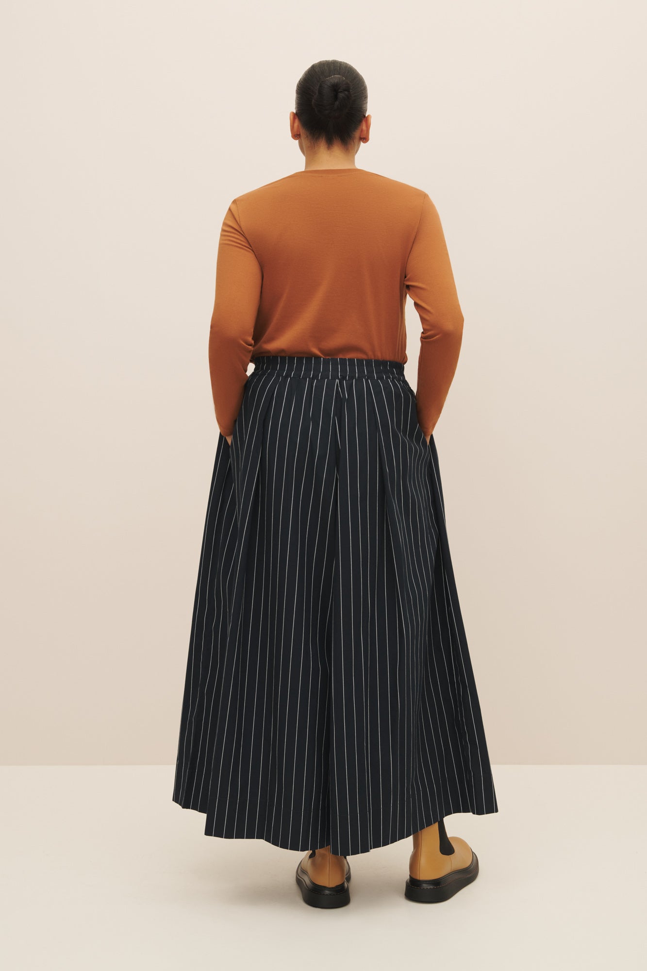 kowtow | Athena Pant | Navy Pinstripe | Palm Boutique