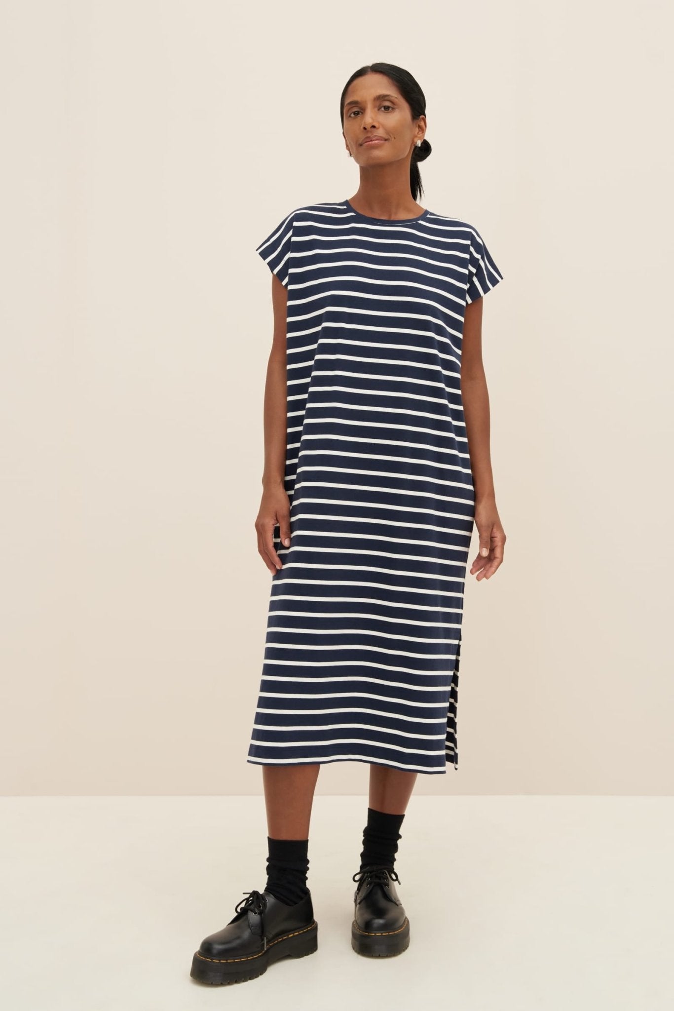 kowtow | Form Dress | Navy Breton | Palm Boutique