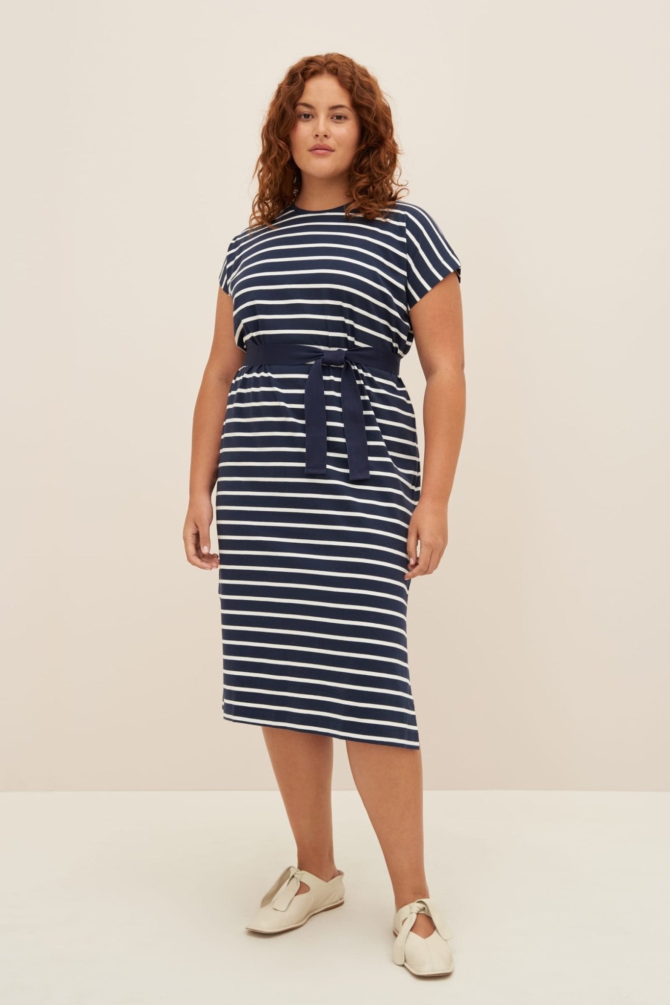 kowtow | Form Dress | Navy Breton | Palm Boutique