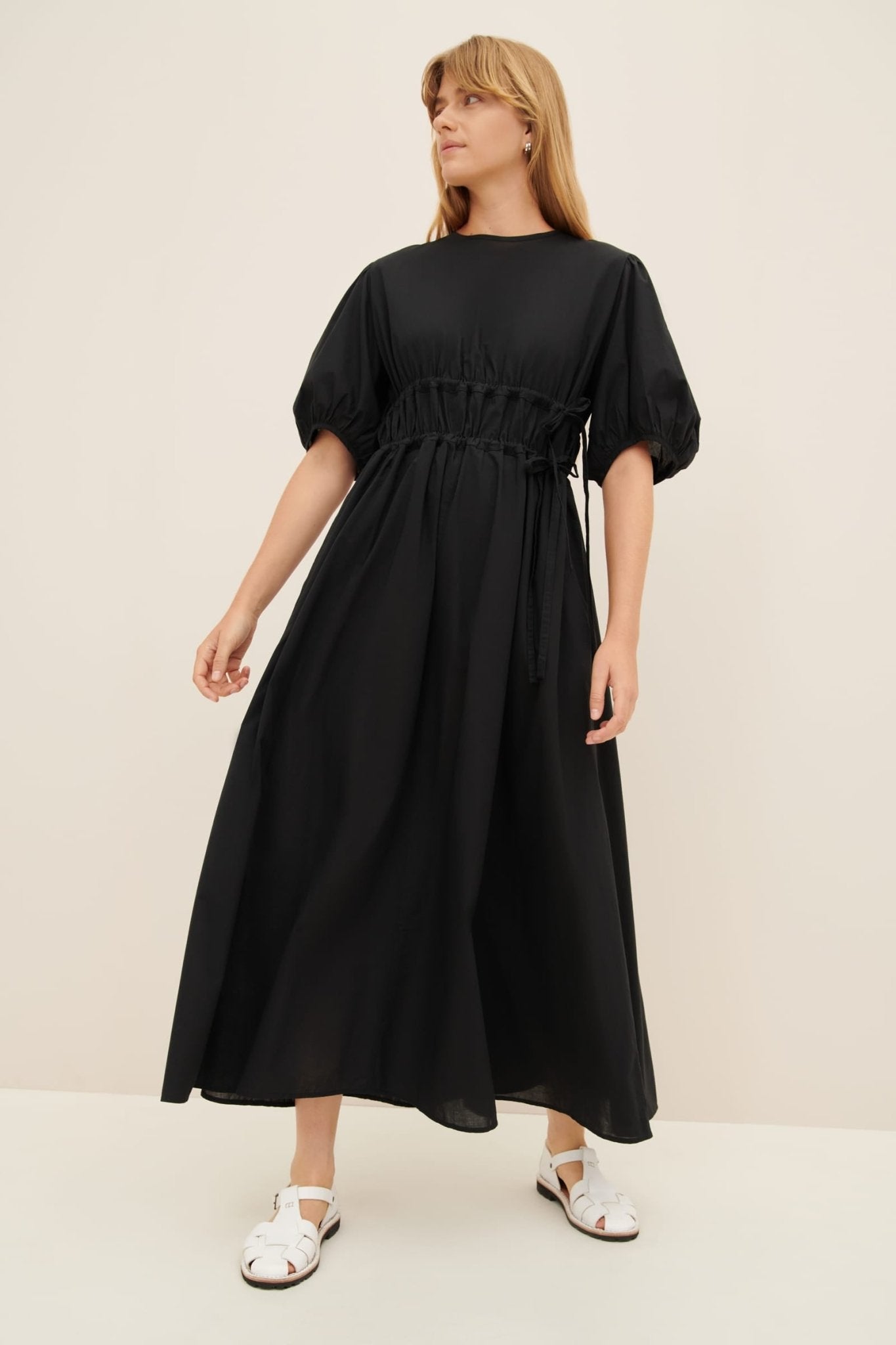 kowtow | Long Celeste Dress | Black Cotton | Palm Boutique