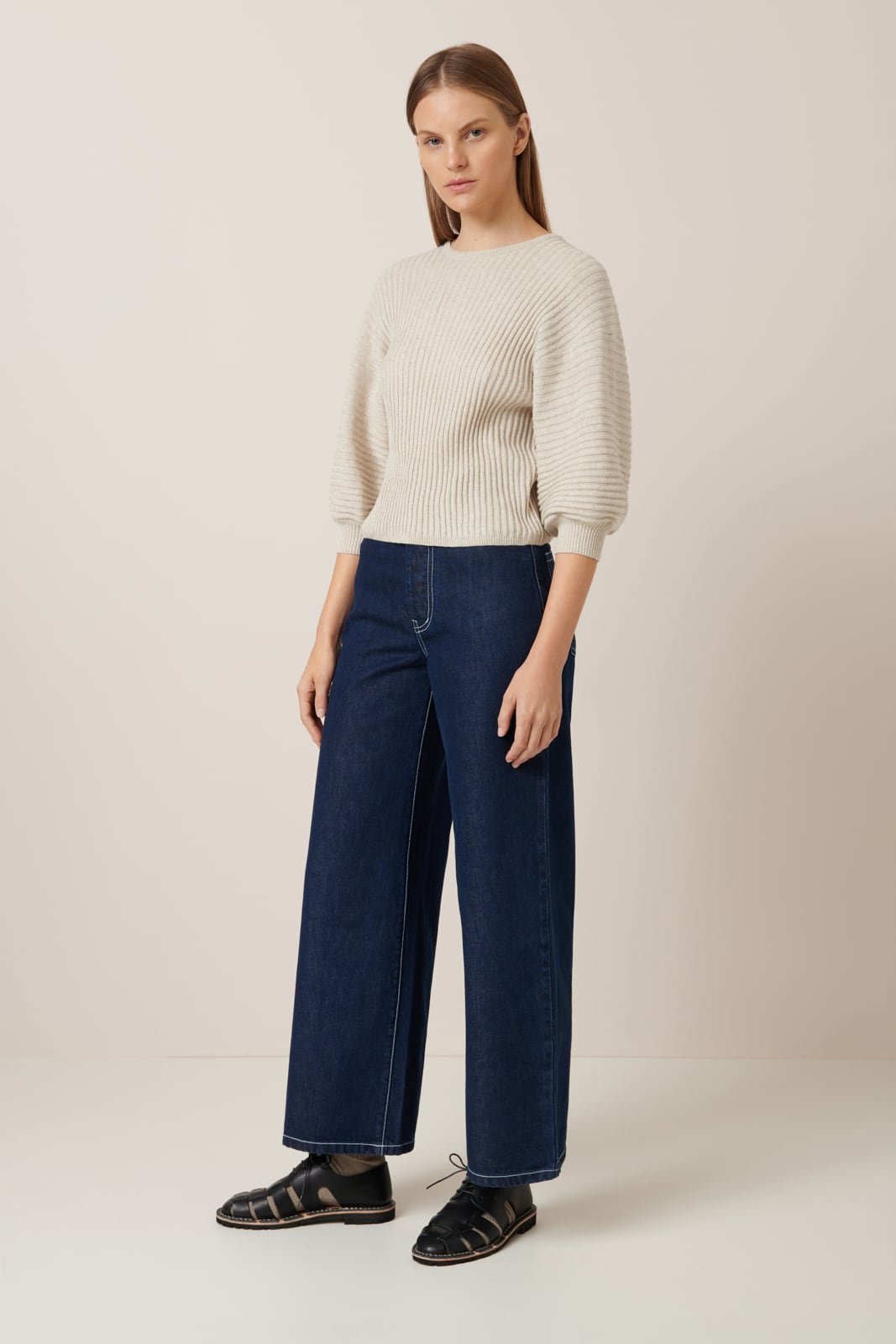 kowtow | Quinn Top | Oat Melange | Palm Boutique