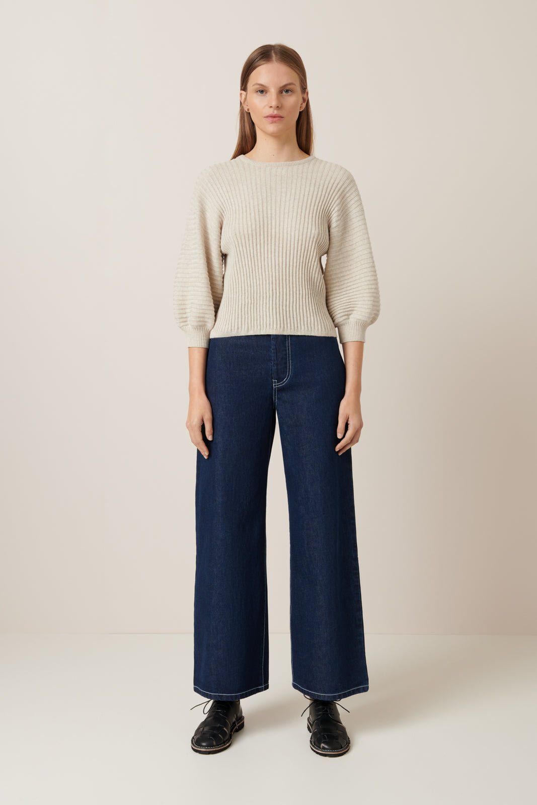 kowtow | Quinn Top | Oat Melange | Palm Boutique