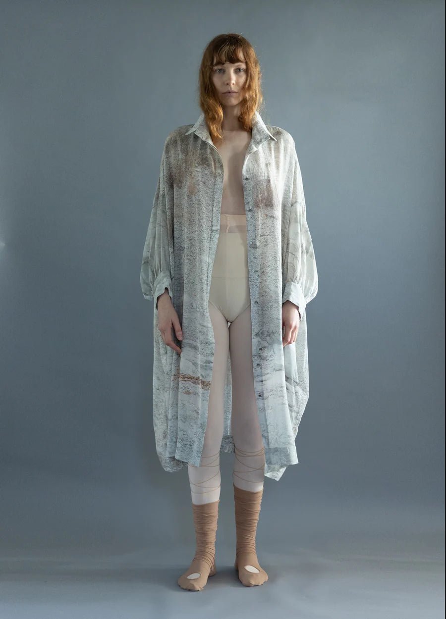 Lela Jacobs | Stone and Scree Shirt Dress | Silk Habotai | Palm Boutique