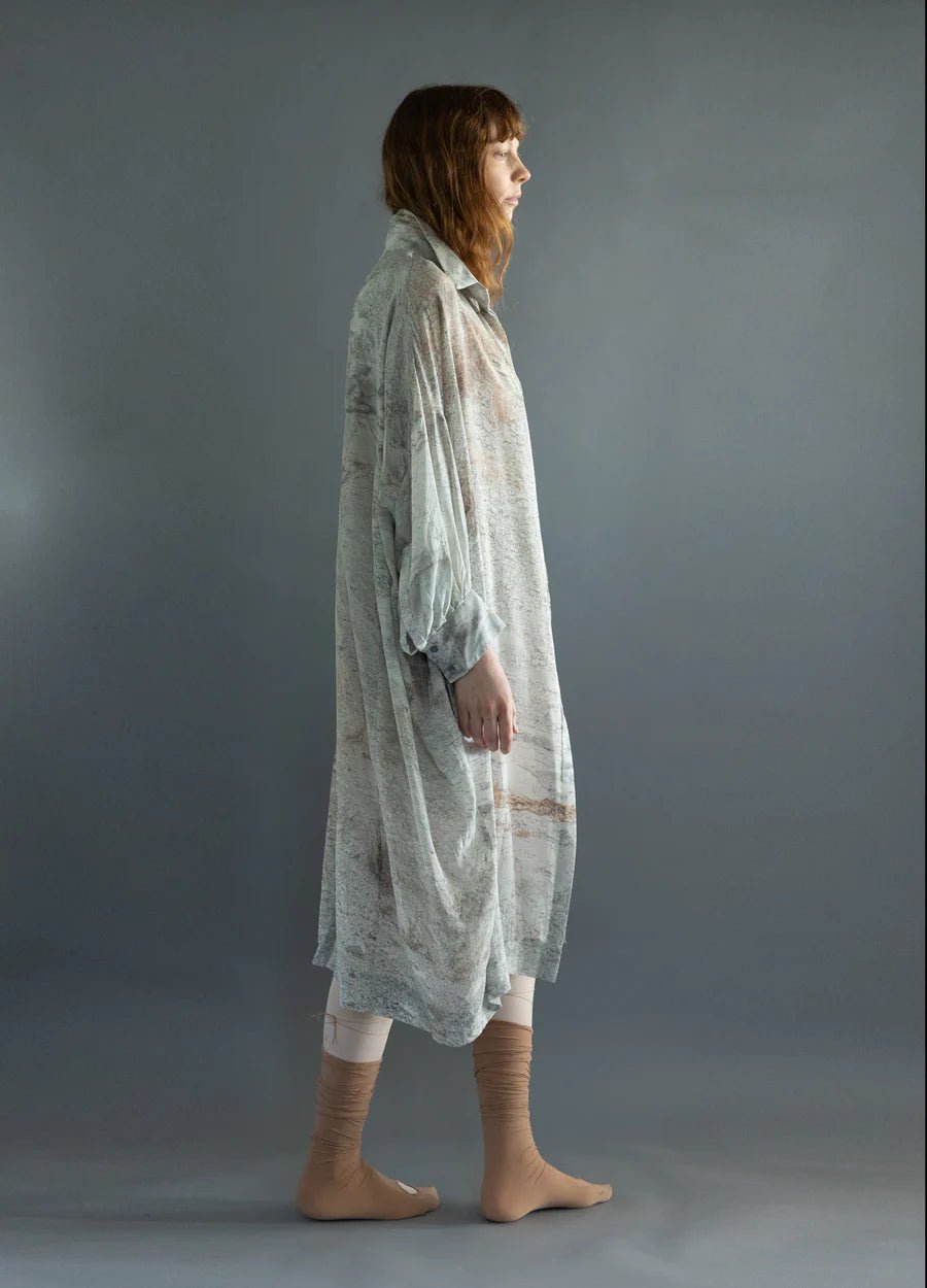 Lela Jacobs | Stone and Scree Shirt Dress | Silk Habotai | Palm Boutique