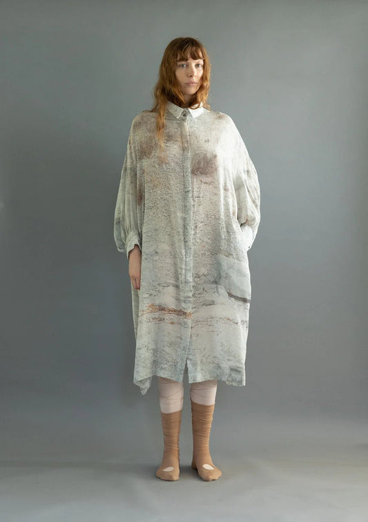 Lela Jacobs | Stone and Scree Shirt Dress | Silk Habotai | Palm Boutique