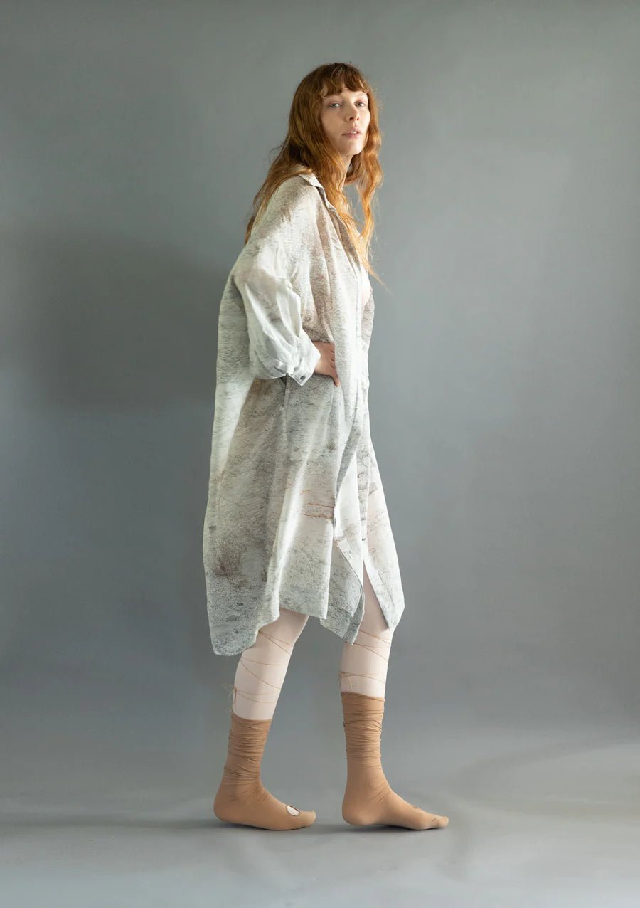 Lela Jacobs | Stone and Scree Shirt Dress | Silk Habotai | Palm Boutique