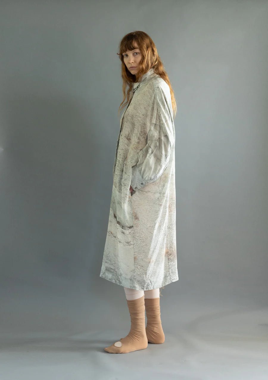 Lela Jacobs | Stone and Scree Shirt Dress | Silk Habotai | Palm Boutique