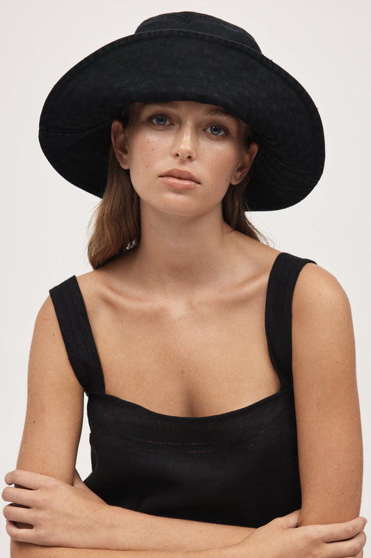 Marle | Nonna Hat (hemmed brim) | Black | Palm Boutique