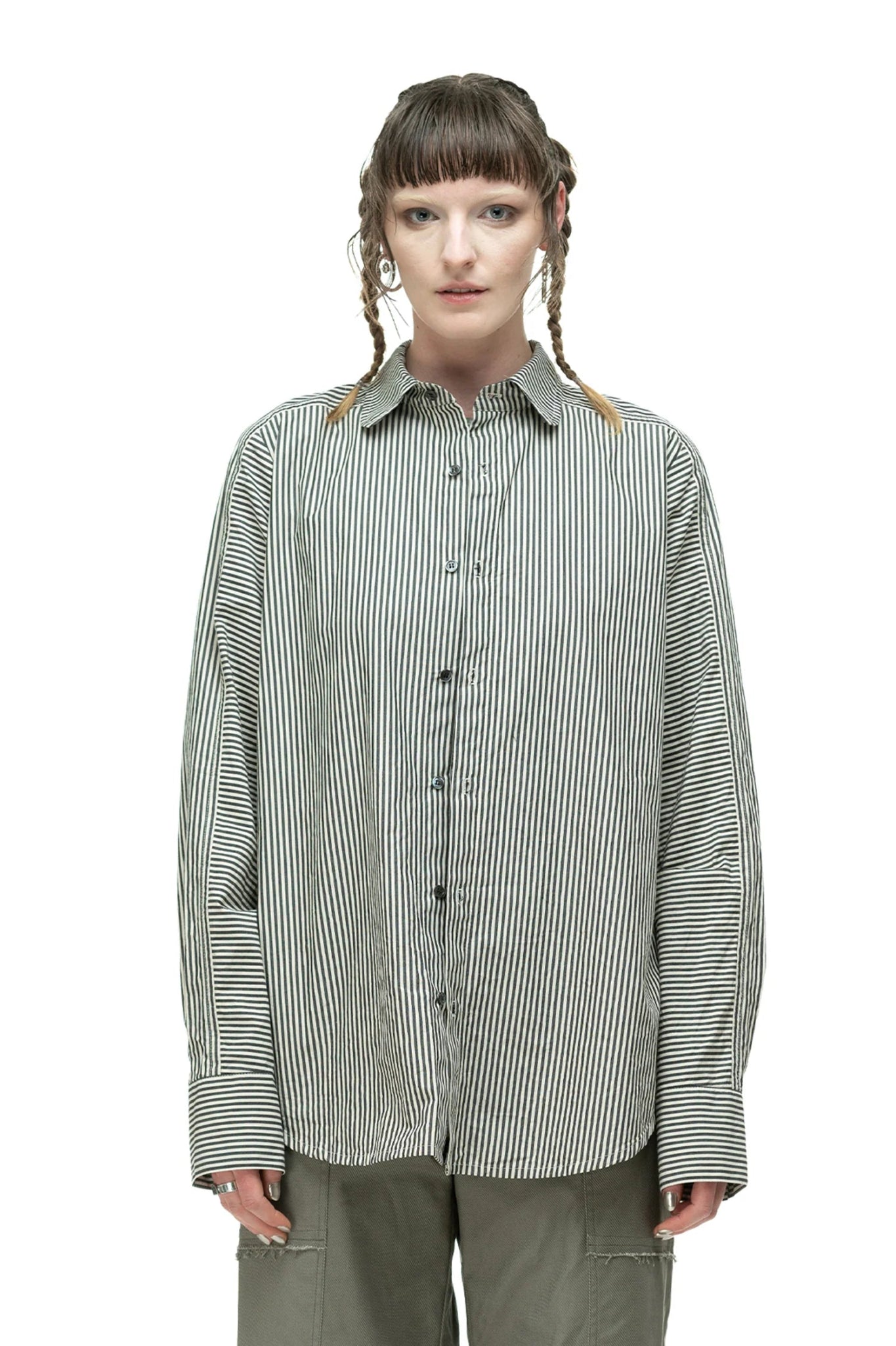 NOM*d | All Stripe Shirt | Black/Natural | Palm Boutique