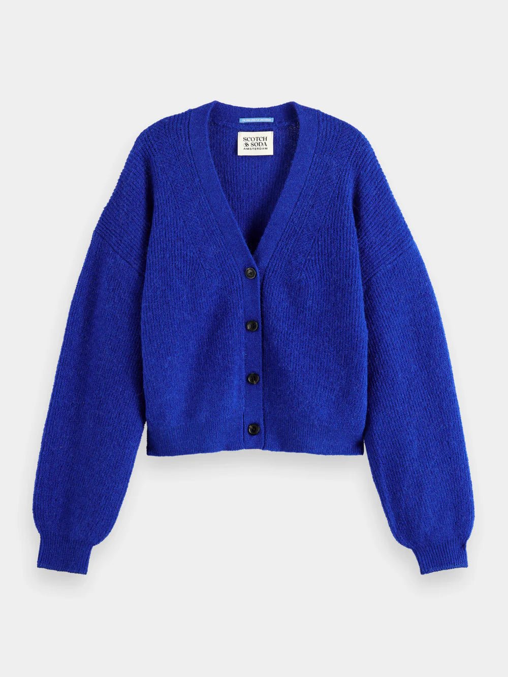 Scotch & Soda | Fuzzy Relaxed Cardigan | Electric Blue | Palm Boutique