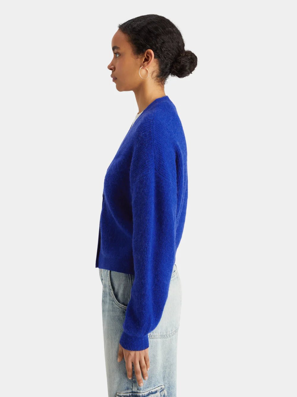 Scotch & Soda | Fuzzy Relaxed Cardigan | Electric Blue | Palm Boutique