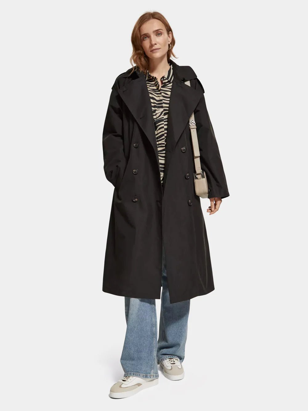 Scotch & Soda | Oversized Belted Trench | Evening Black | Palm Boutique