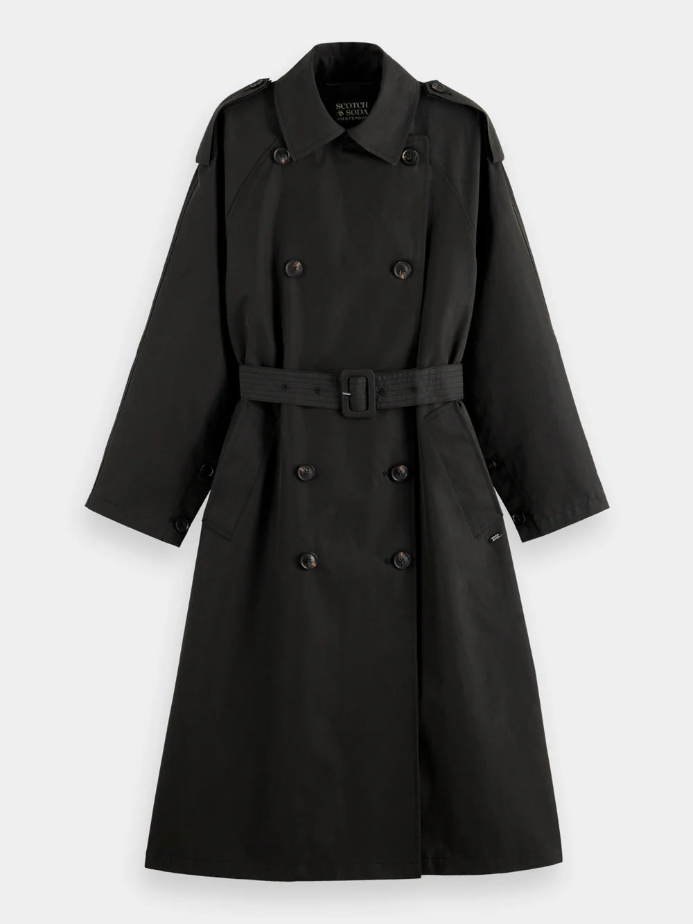 Scotch & Soda | Oversized Belted Trench | Evening Black | Palm Boutique