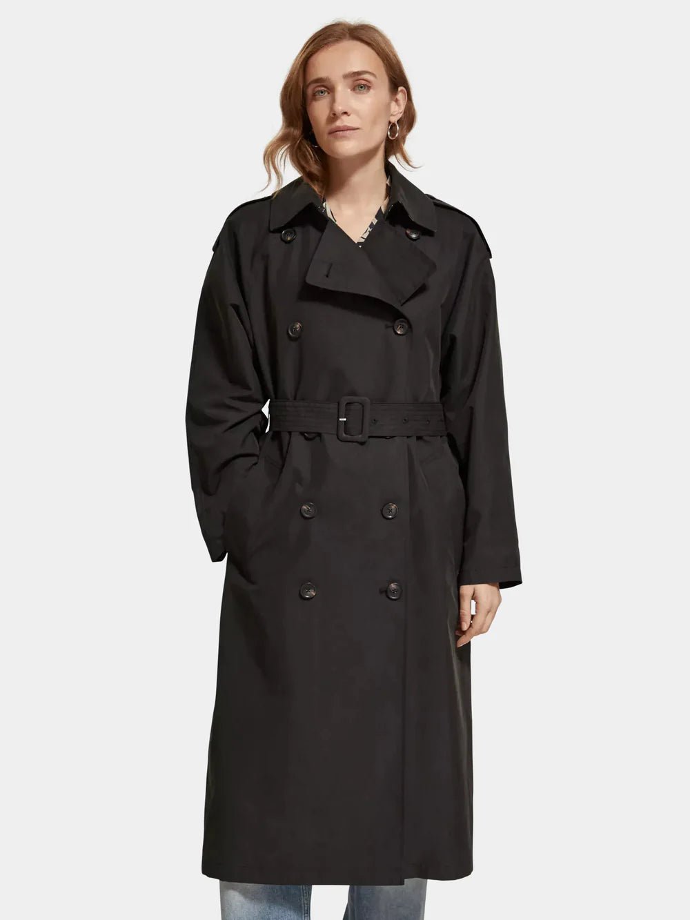 Scotch & Soda | Oversized Belted Trench | Evening Black | Palm Boutique