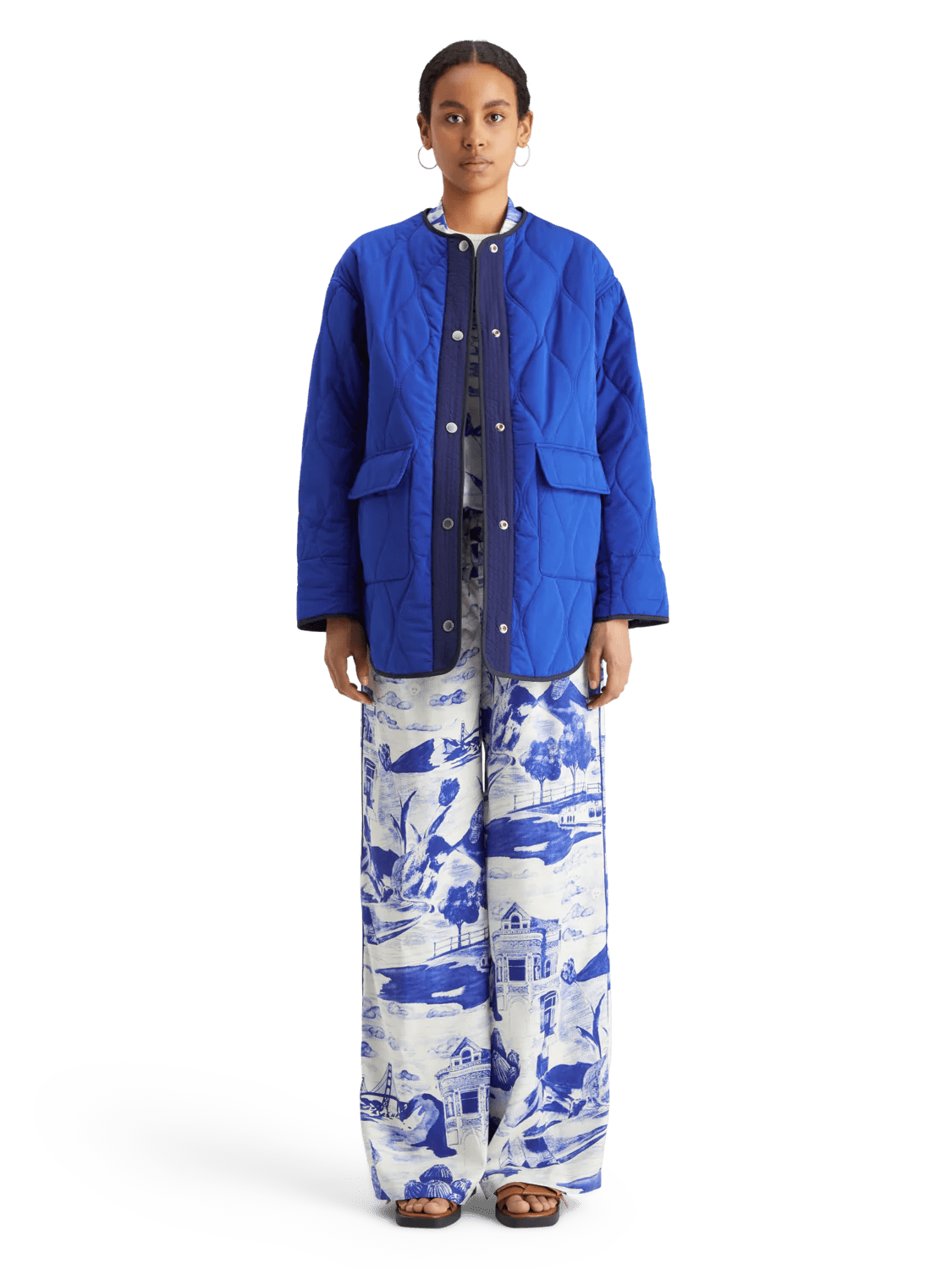 Scotch & Soda | Oversized Onion Quilt Liner Jacket | Electric Blue | Palm Boutique