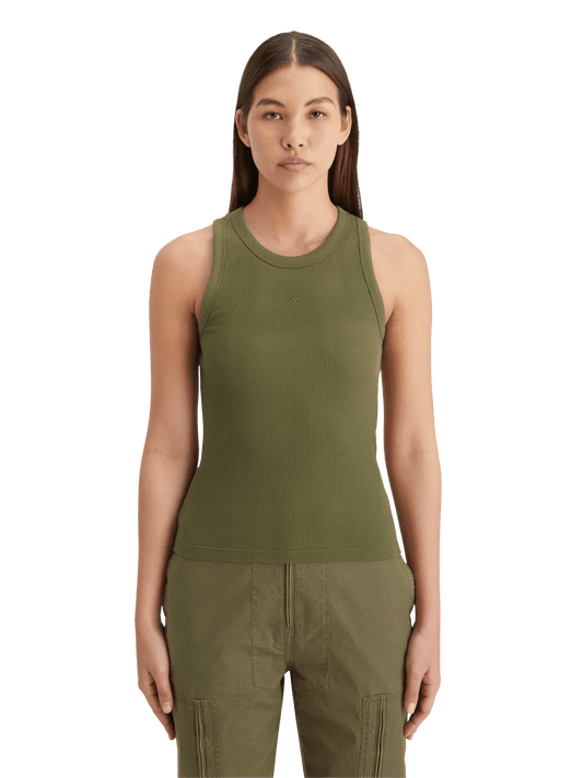 Scotch & Soda | Racer Rib Tank | Washed Military | Palm Boutique