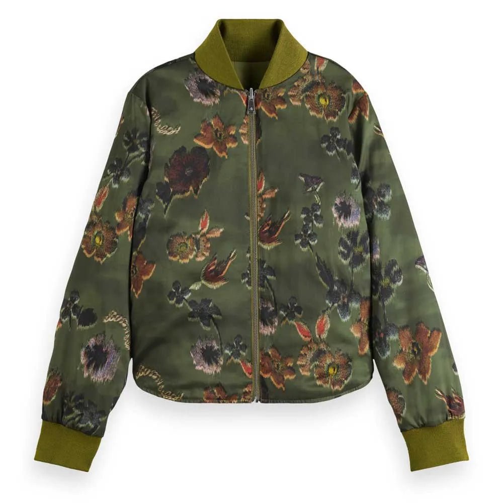 Scotch & Soda | Reversible Vertical Quilt Bomber | Washed Military | Palm Boutique