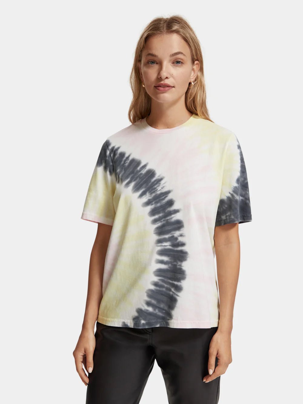 Scotch & Soda | Tie Die Relaxed Fit Tee | Pink Ink Yellow | Palm Boutique