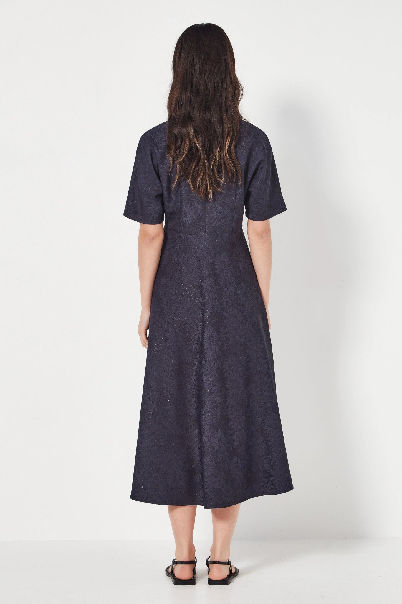 Shjark | Monaco Dress | Navy Jacquard | Palm Boutique