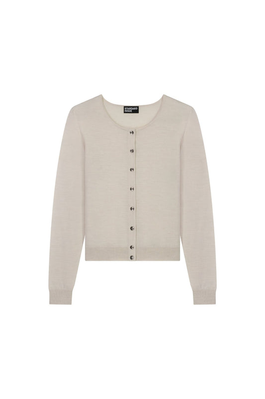 Standard Issue | Merino Crop Crew Cardi | Alabaster | Palm Boutique