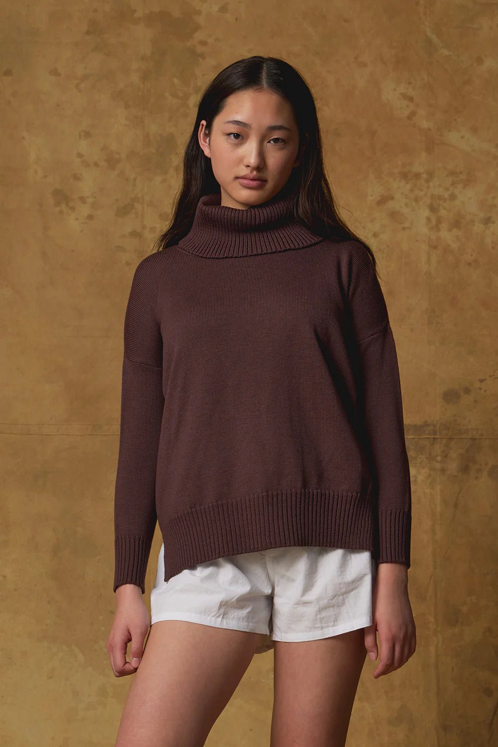 Standard Issue | Merino Funnel Neck Jumper | Grape | Palm Boutique