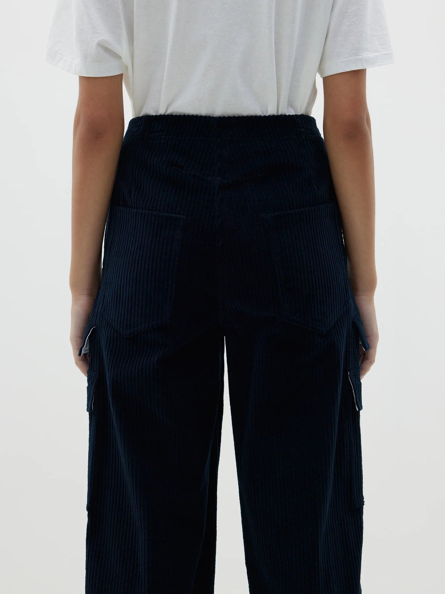 bassike | Cord Wide Leg Utility Pant | Ink | Palm Boutique