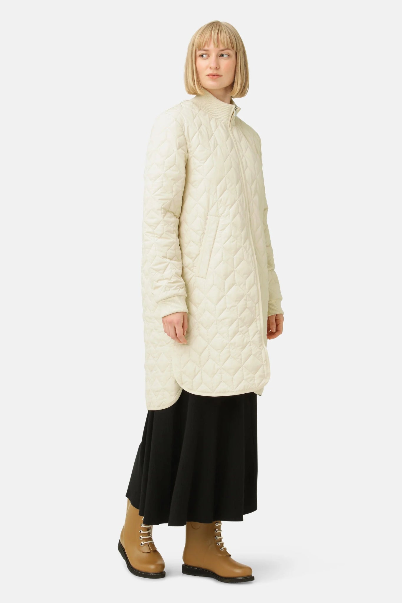 Ilse Jacobsen | ART 06 Long Quilted Coat | Sand | Palm Boutique