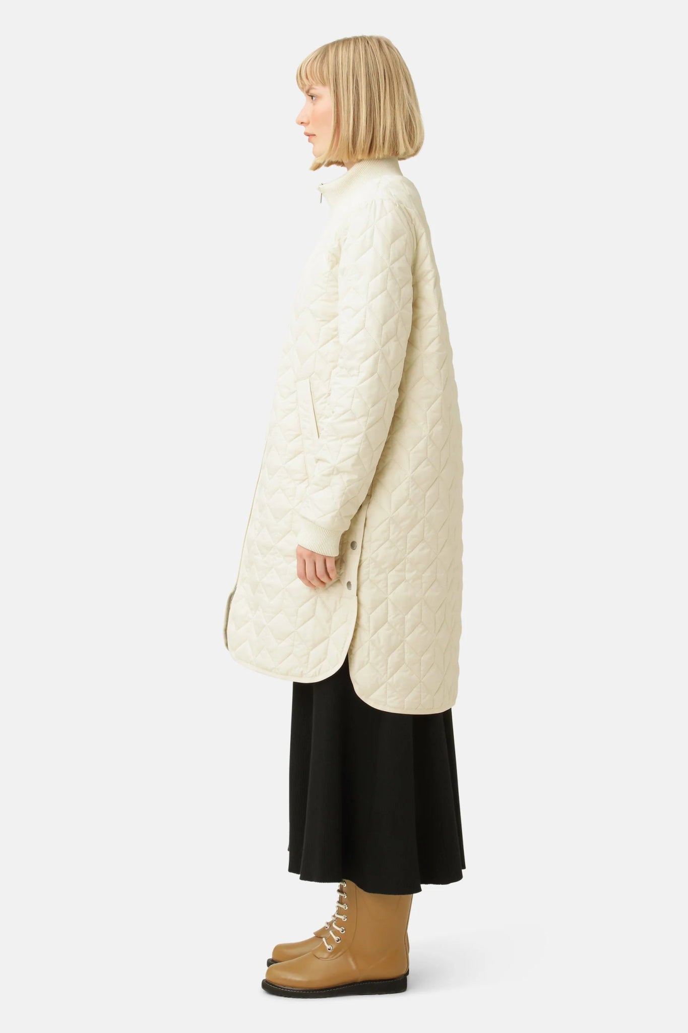 Ilse Jacobsen | ART 06 Long Quilted Coat | Sand | Palm Boutique