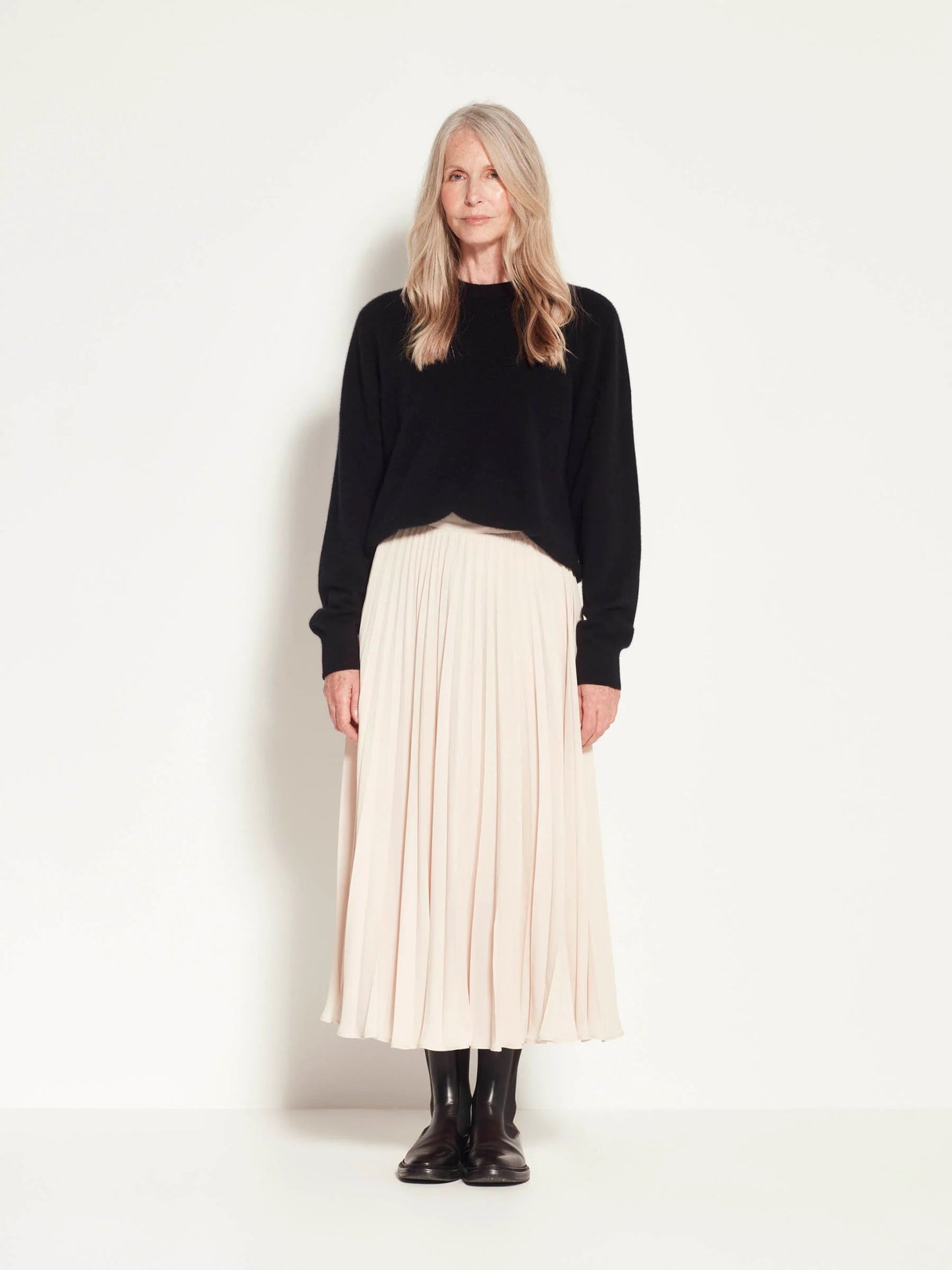 Juliette Hogan | Posey Pleat Skirt (Matte Pleat) | Ecru | Palm Boutique