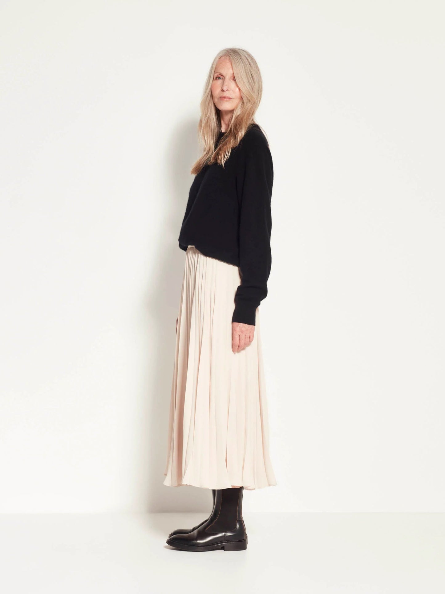 Juliette Hogan | Posey Pleat Skirt (Matte Pleat) | Ecru | Palm Boutique