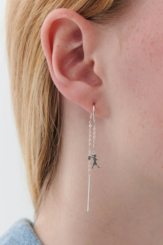 Karen Walker Jewellery | Runaway Girl Thread Earrings | Silver | Palm Boutique