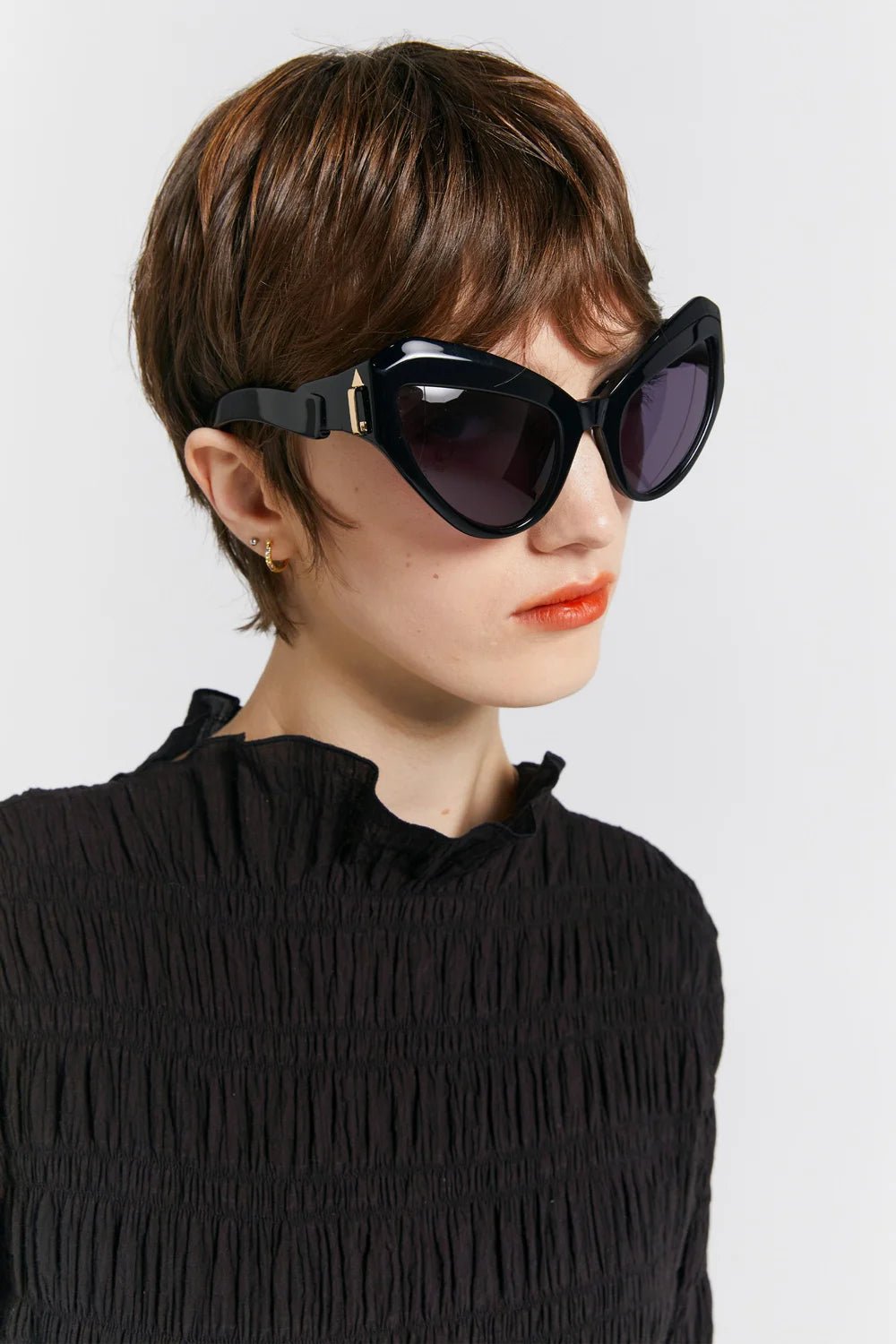 Karen Walker | Keiko Crinkle Cotton Dress | Black | Palm Boutique