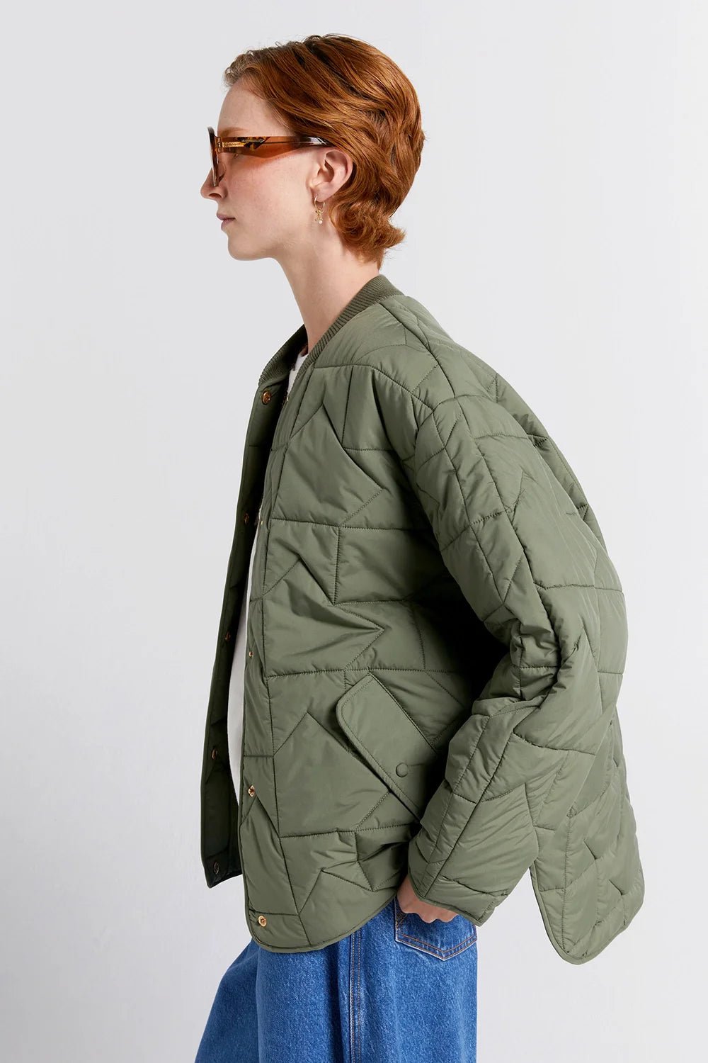 Karen Walker | Quilted Monogram Jacket | Olive | PALM – Palm Boutique