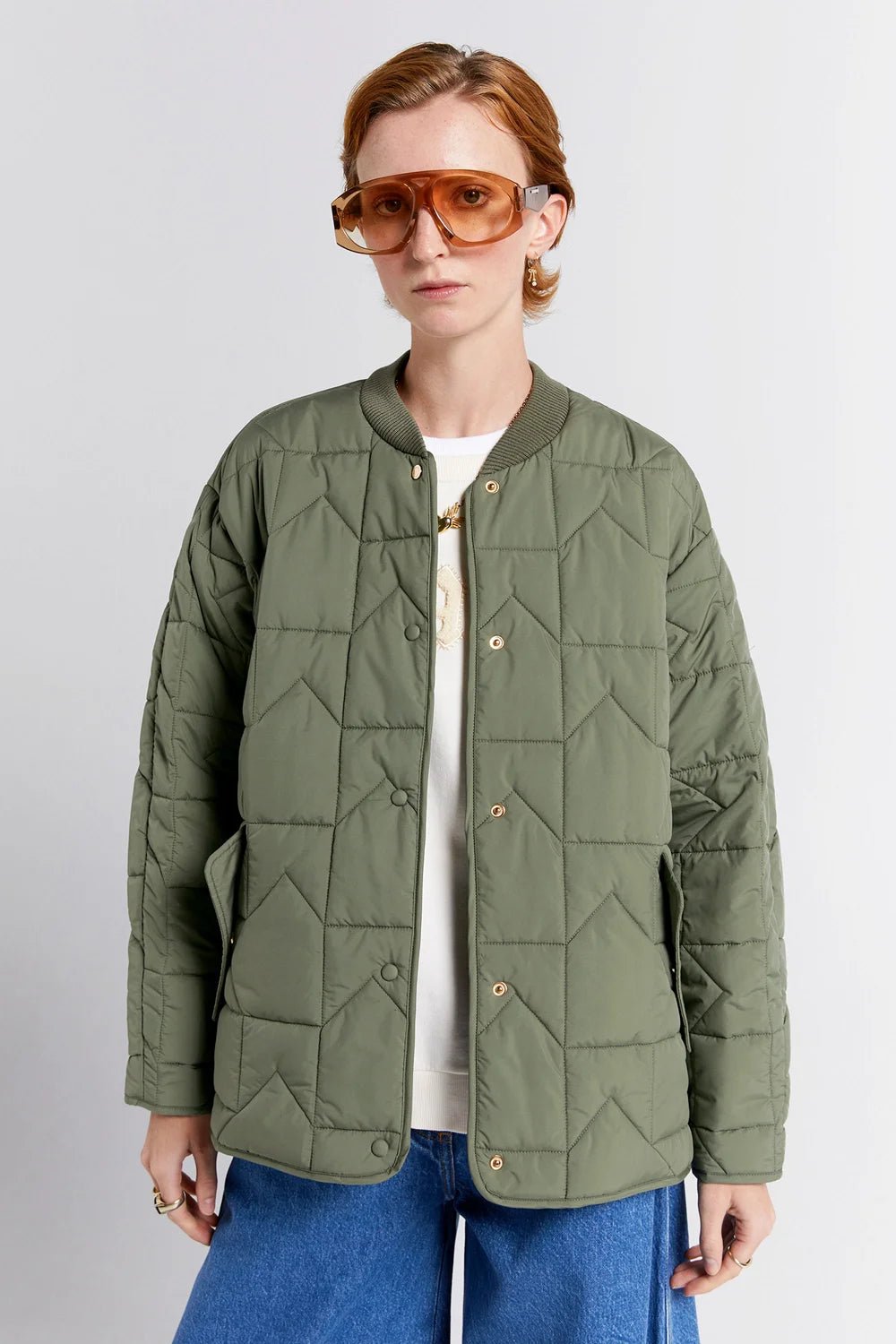 Karen Walker | Quilted Monogram Jacket | Olive | PALM – Palm Boutique