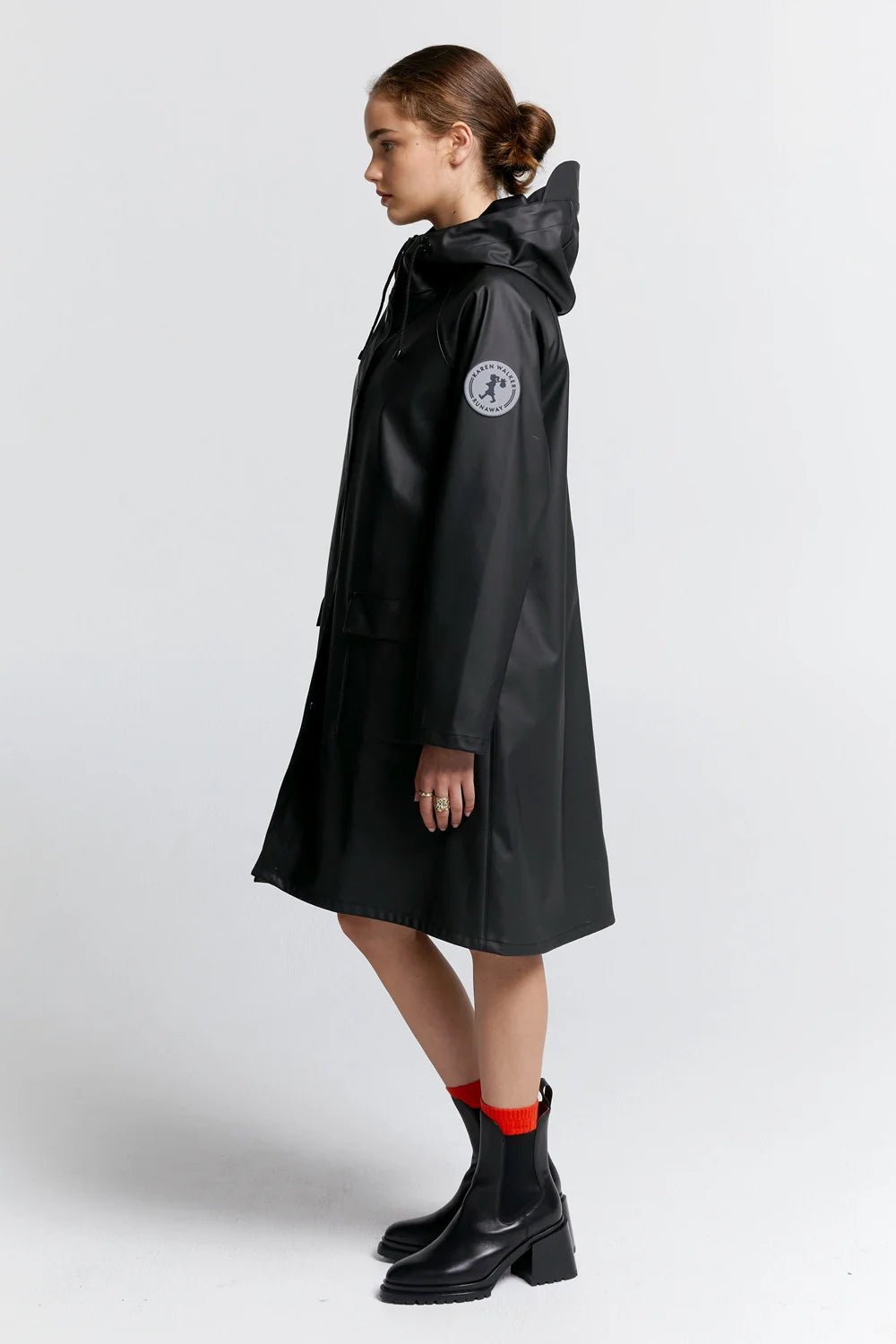 Karen Walker | Runaway Long Raincoat | Black | Palm Boutique