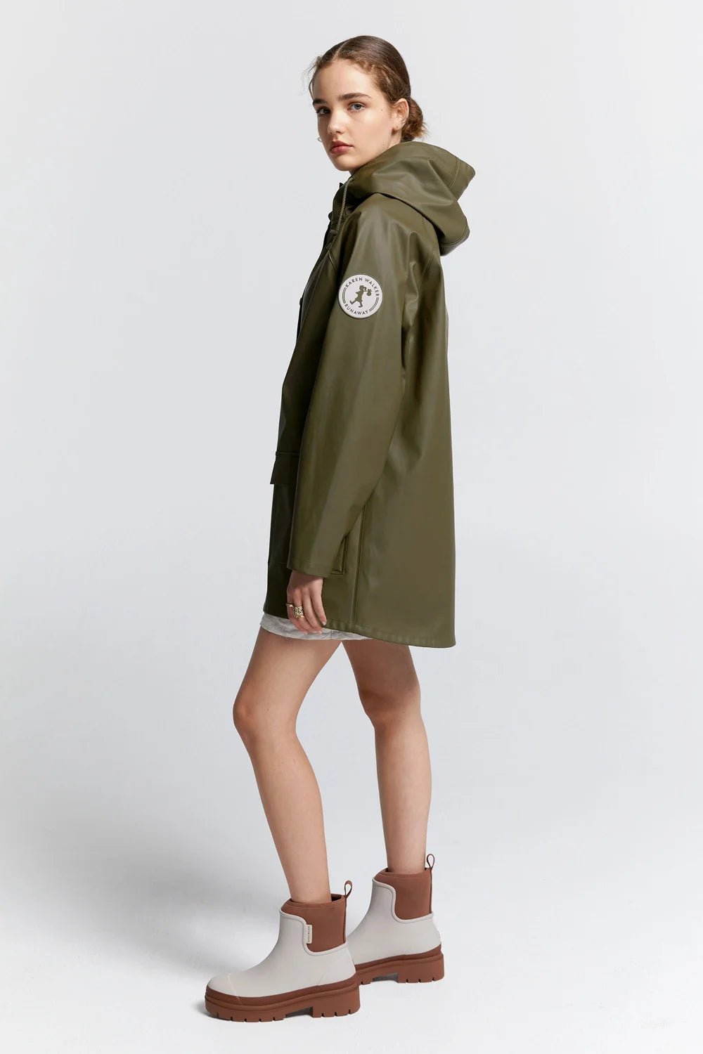 Karen Walker Runaway Raincoat Dark Olive PALM Palm Boutique