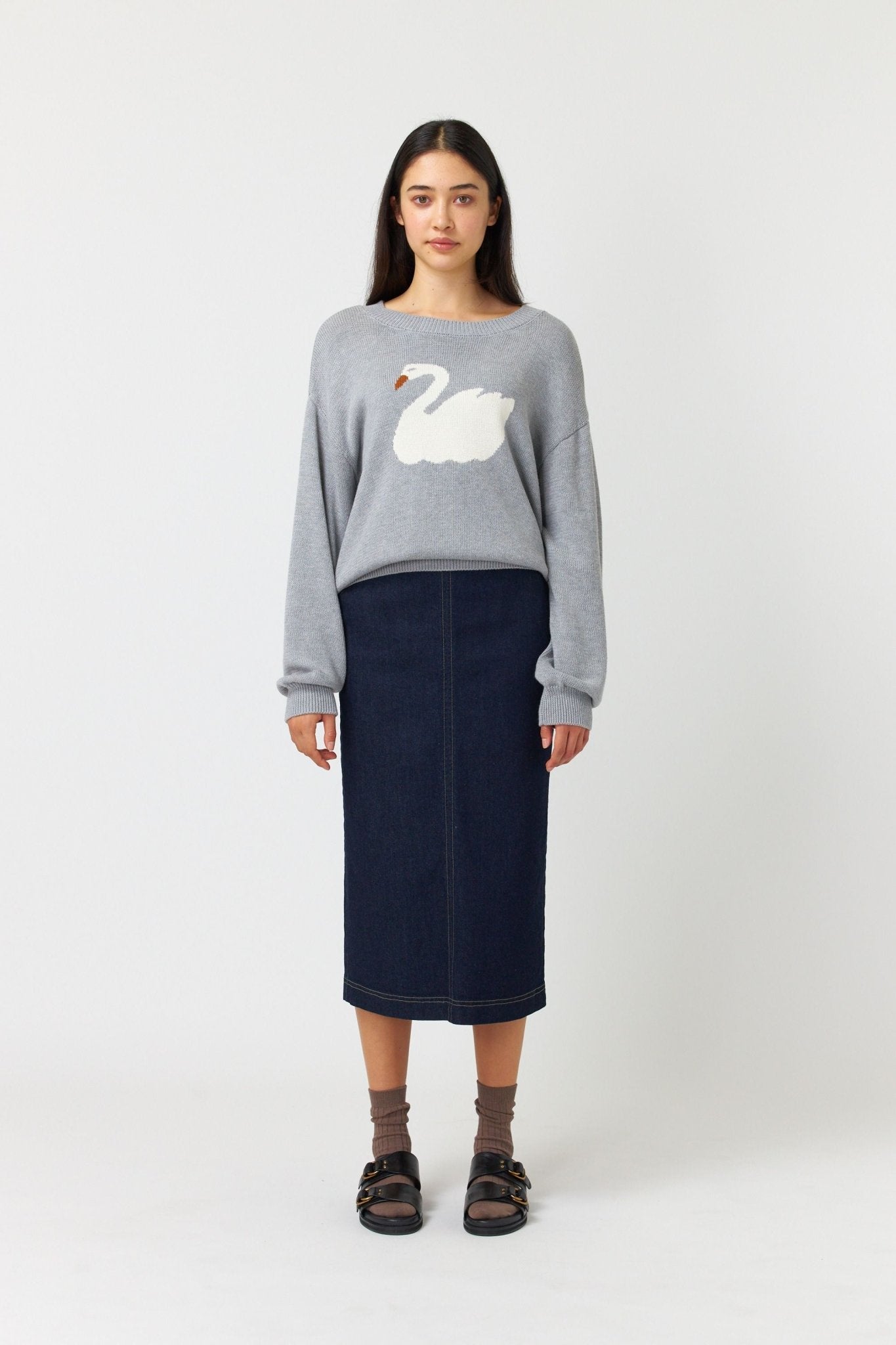 Kate Sylvester | Swan Jumper | Grey Marle | Palm Boutique