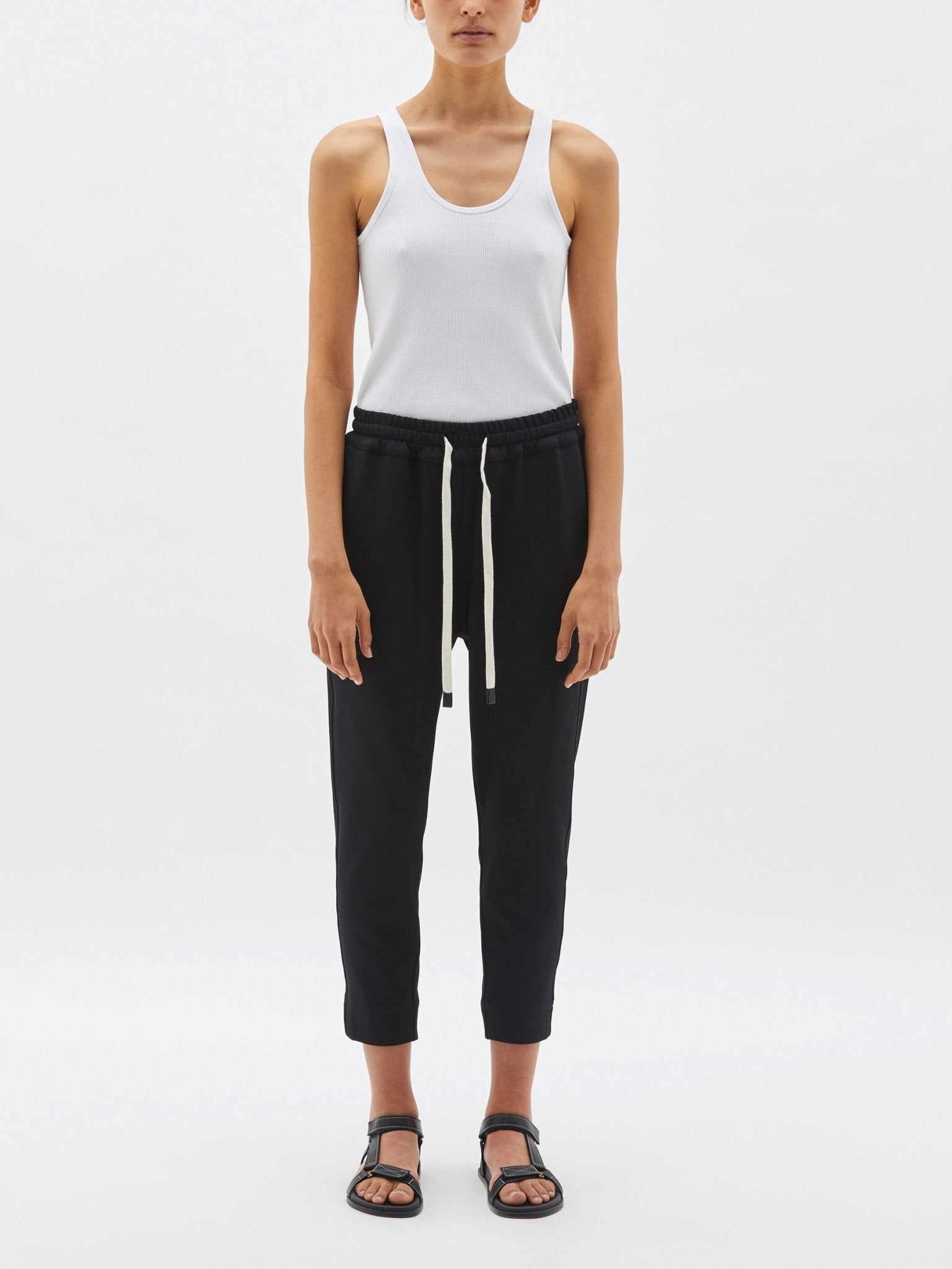 bassike | Stretch twill tapered pant | Black | Palm Boutique