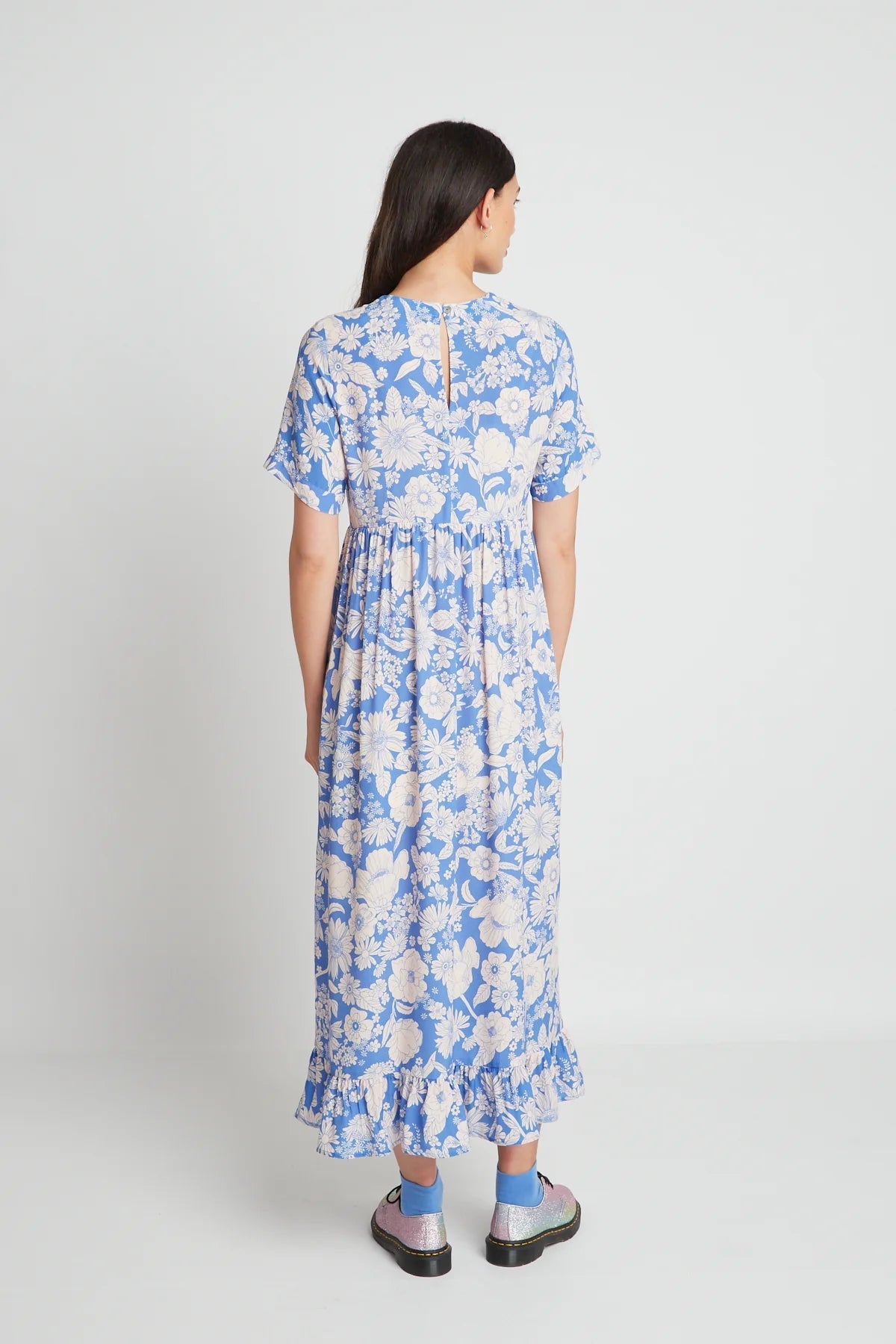 twenty-seven names | At Last Dress | Blue Stencil Floral | Palm Boutique