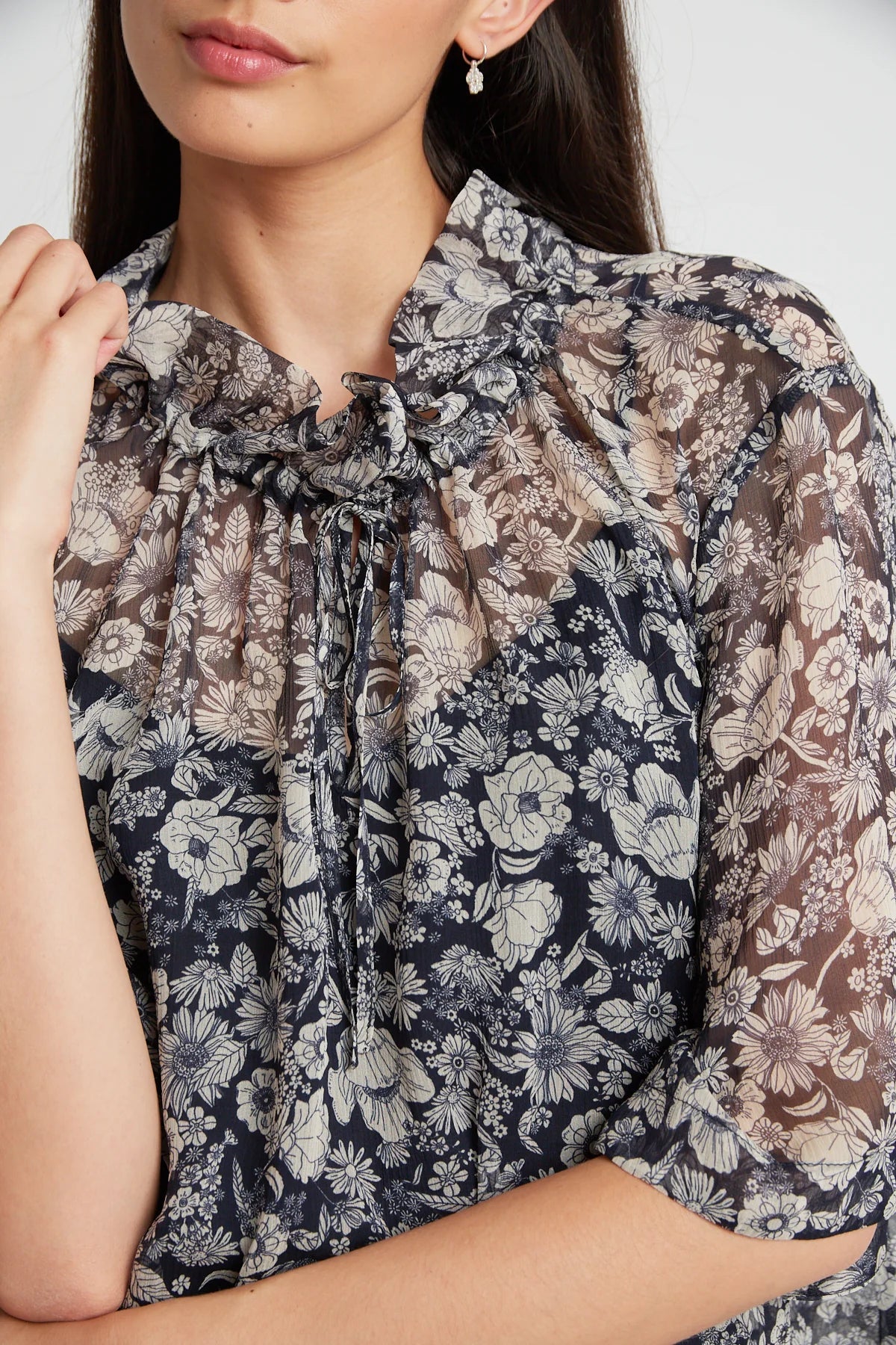 twenty-seven names | Iris Blouse | Navy Stencil Floral | Palm Boutique