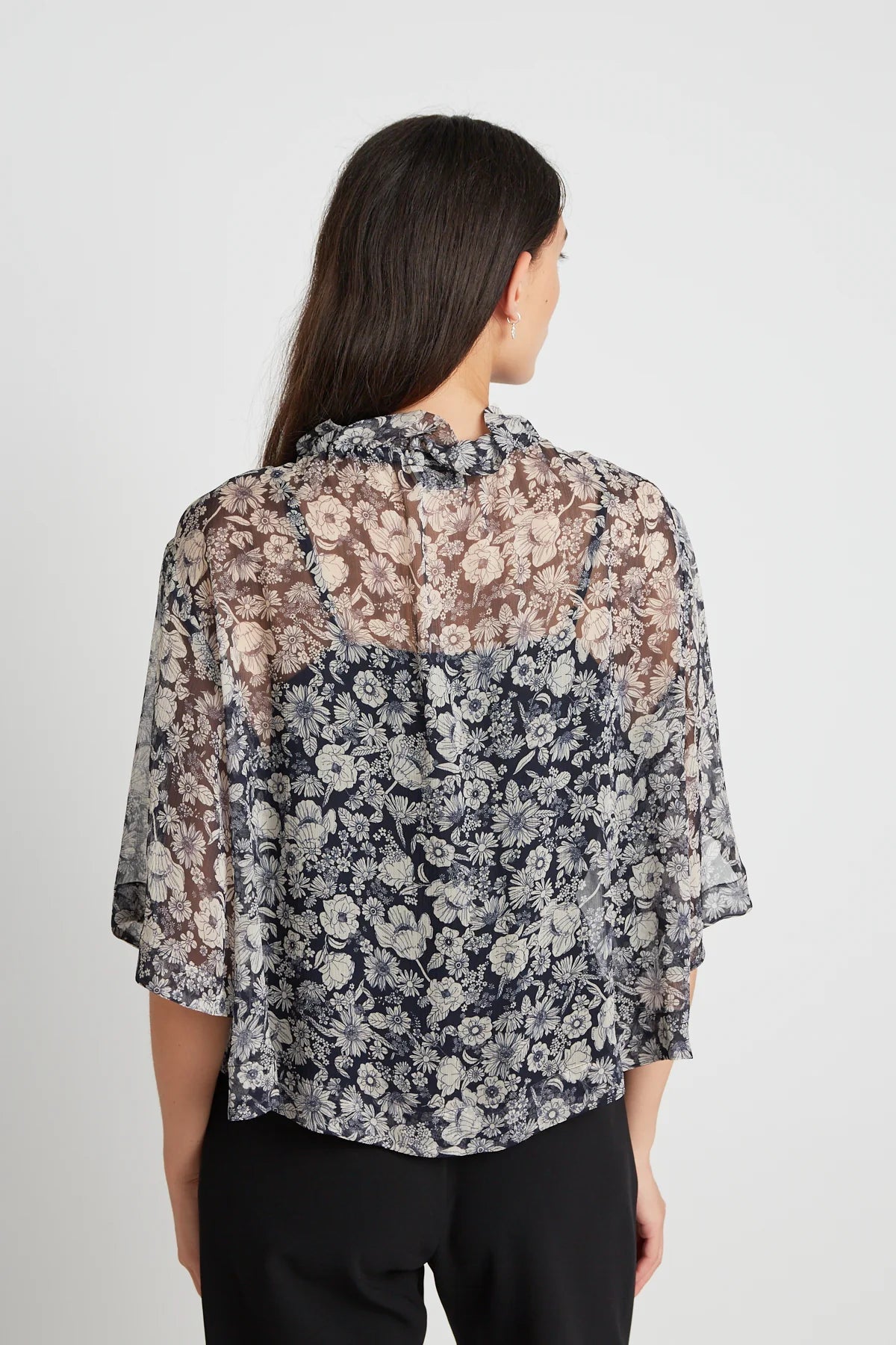 twenty-seven names | Iris Blouse | Navy Stencil Floral | Palm Boutique