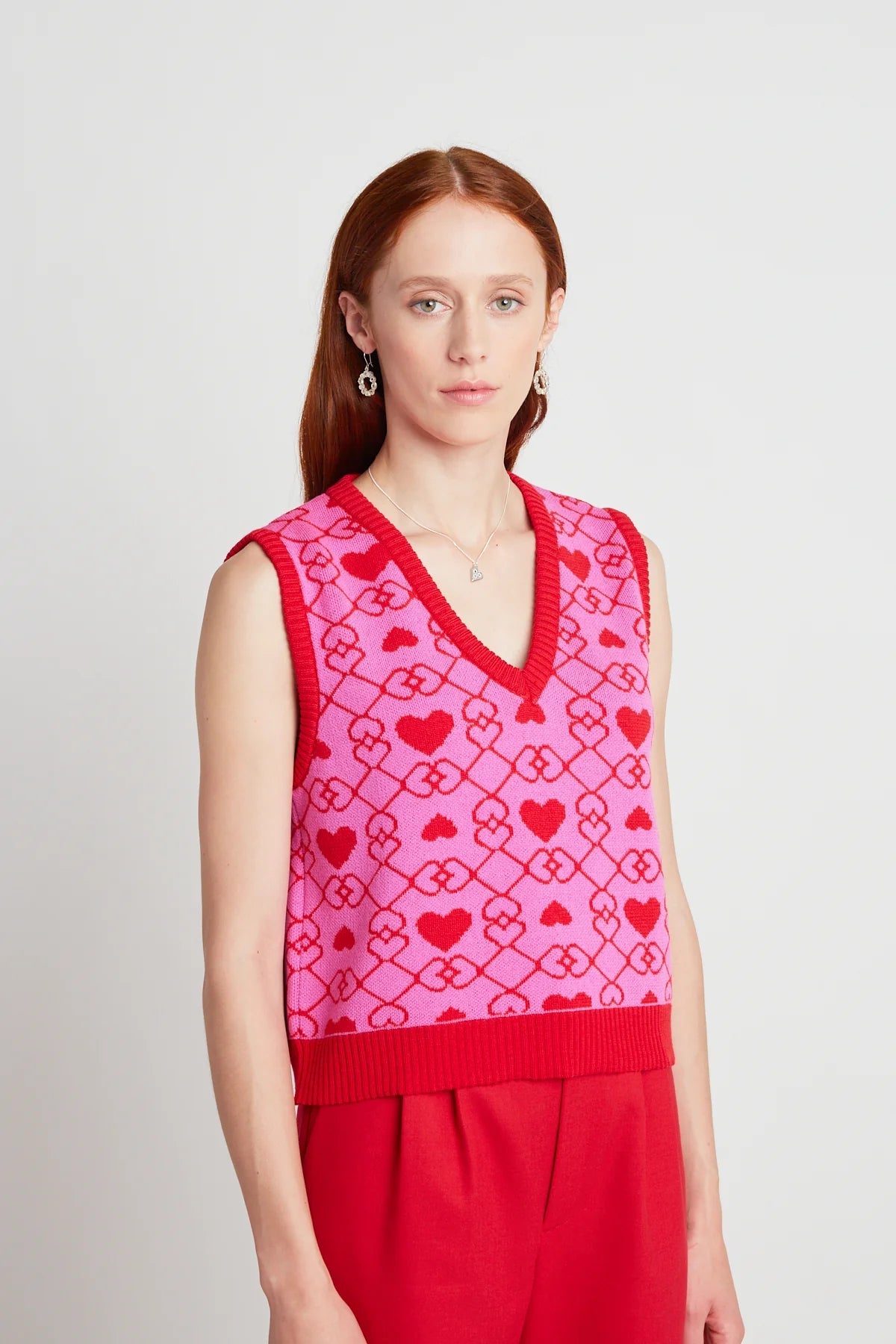 twenty-seven names | Sleeveless In Seattle Vest | Pink & Red | Palm Boutique